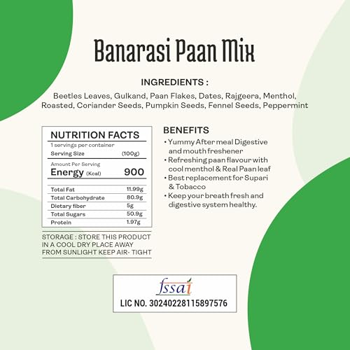 Vilaas Banarasi Meetha Paan MIx, 900 Gm Mukhwas | Mouth Freshener, Digestive, After-Meal Snack | Jar Pack