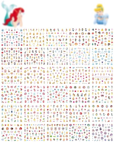 SCJJZ autoadherentes para uñas,30 Hojas Niñas Lindas Pegatinas Para Uñas,Autoadesiva Nail Art Stickers Decoración,Nail Stickers 3D, para DIY Uñas