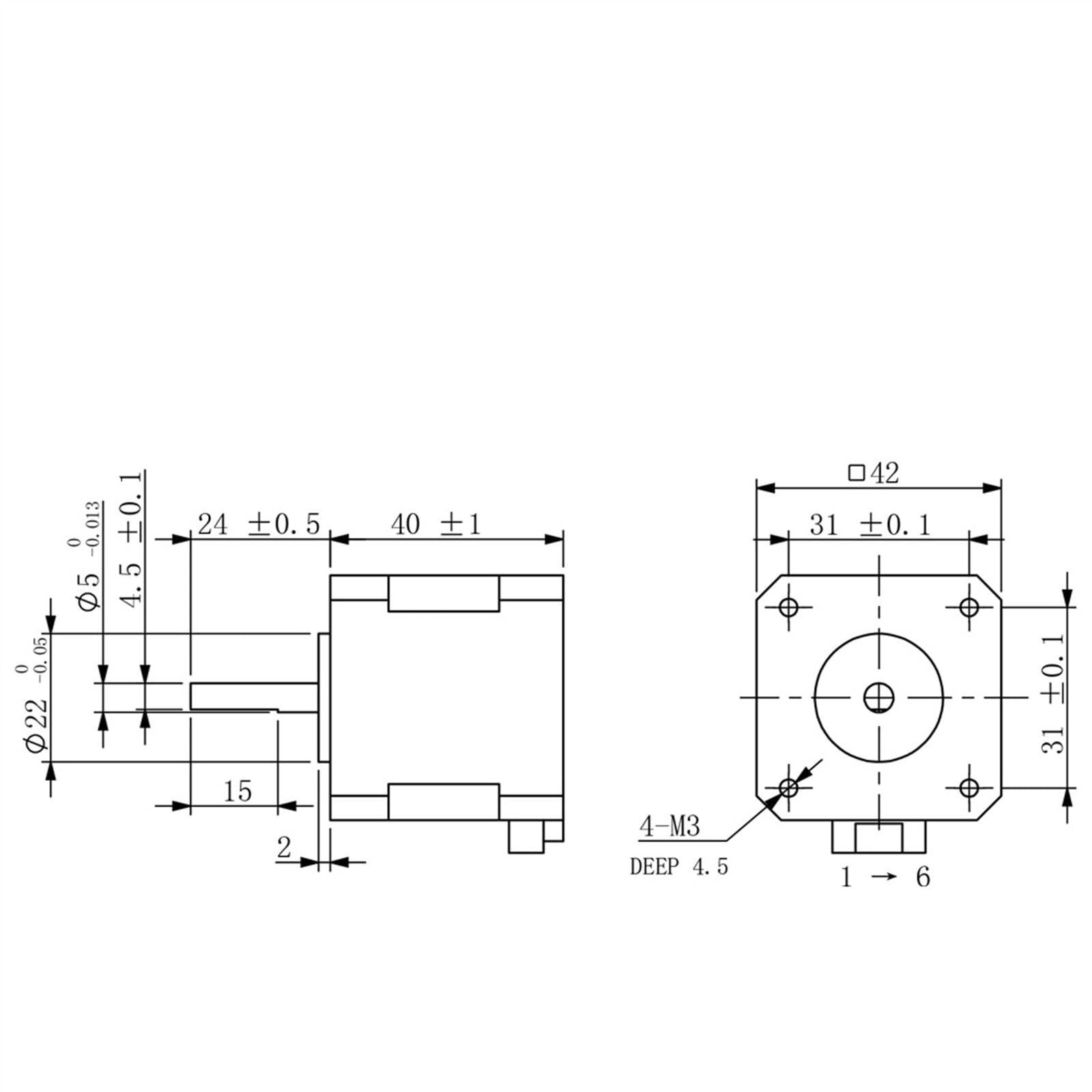 Nema 17 Silnik Krokowy 0.42Nm 1.7A 2 Fazy 40mm Silnik Krokowy 4-ołów Do Drukarki 3D Grawerowanie Cnc Frezarka(17CS04A-5pcs)