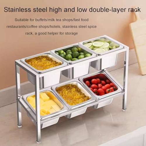 Juego de estante de especias con dispensador, organizador de encimera para soluciones de almacenamiento de cocina y bufé