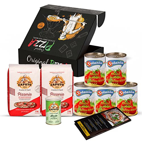 DELICRET PIZZA ZUTATEN- 2kg Caputo Pizzeria Pizzamehl | 100g Caputo Trockenhefe | 5x 400g San Marzano Tomaten Dosen DOP | +NEAPOLITANISCHE PIZZA REZEPTE | Weichweizenmehl