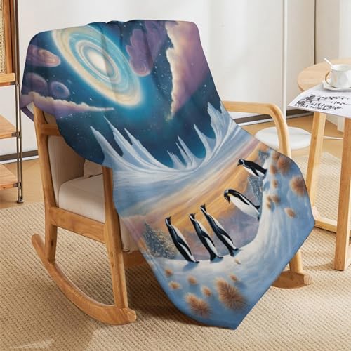 Couverture chaude confortable en flannel molleton de flanelle pingouin pour lit