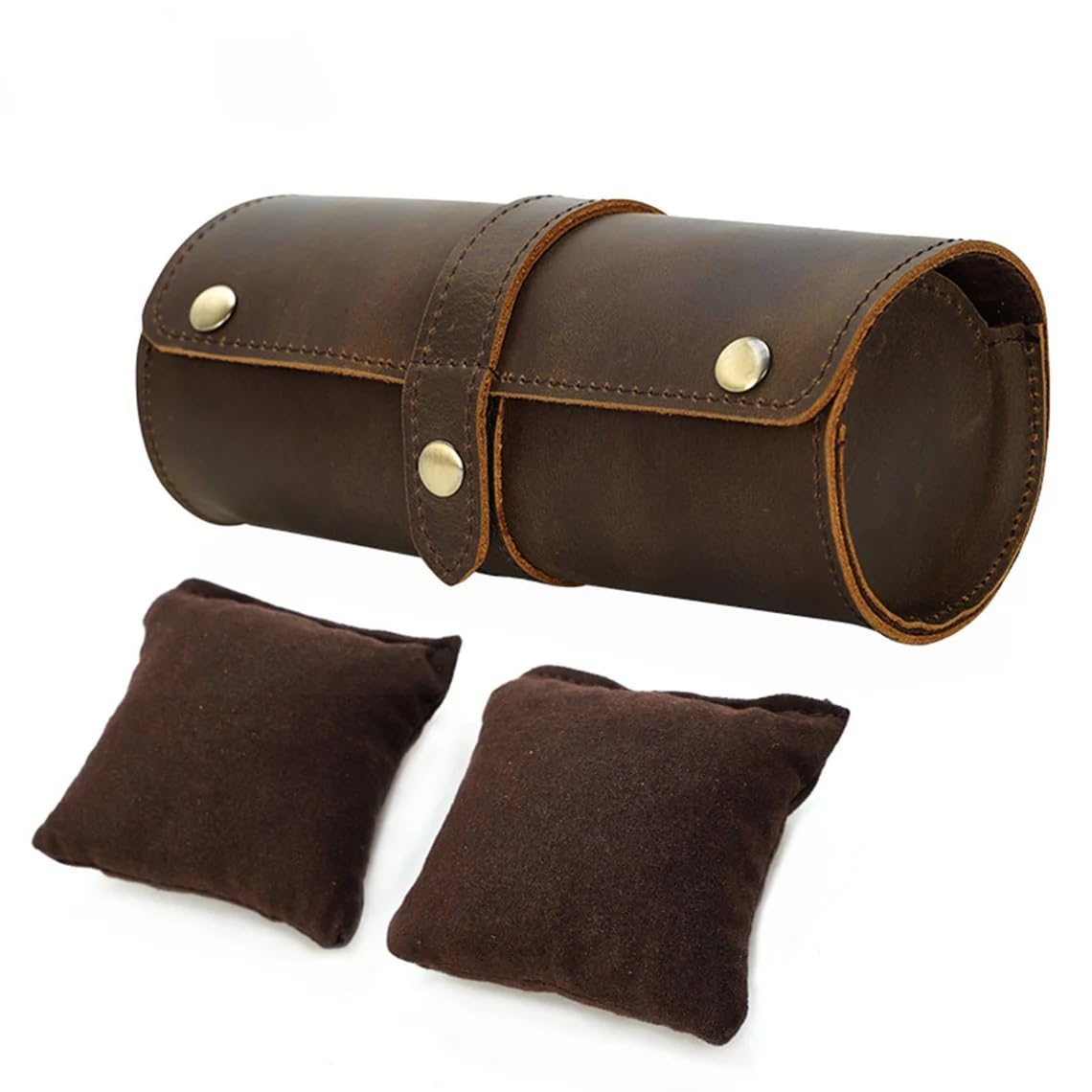 YEFAS D VINTAGE CLUB Genuine Leather Watch Roll Case for 2 Watches & Storage Organizer and Display Leather jewellery box Leather watch case with Soft Removable Pillow (B0C9MNM715) Amazon Price History, Amazon Price Tracker
