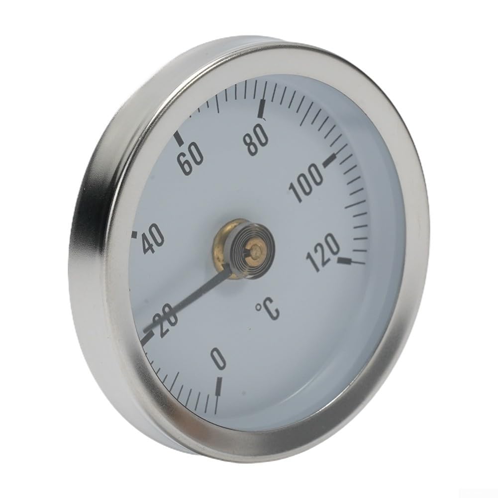 Morsetti a molla Termometro industriale a quadrante con clip a molla, for una misurazione accurata della temperatura di riscaldamento, termometro a molla bimetallico da 63 mm con clip a molla for tubi