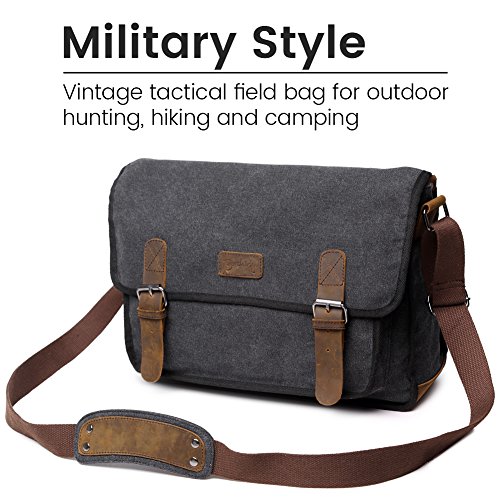 Canvas Messenger Bag Briefcase Bookbag Satchel Shoulder Crossbody Sling Working Bags - Thumbnail 4