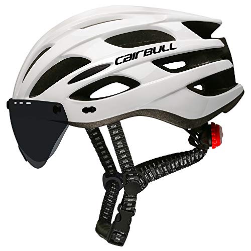 Cairbull Hommes/Femmes Casque de Cyclisme Adult Mountain Road Casque de vélo 55-61cm Casques VTT et VTC Equipé de lumière LED/Lunettes de Soleil Visor/Brim - Image 4