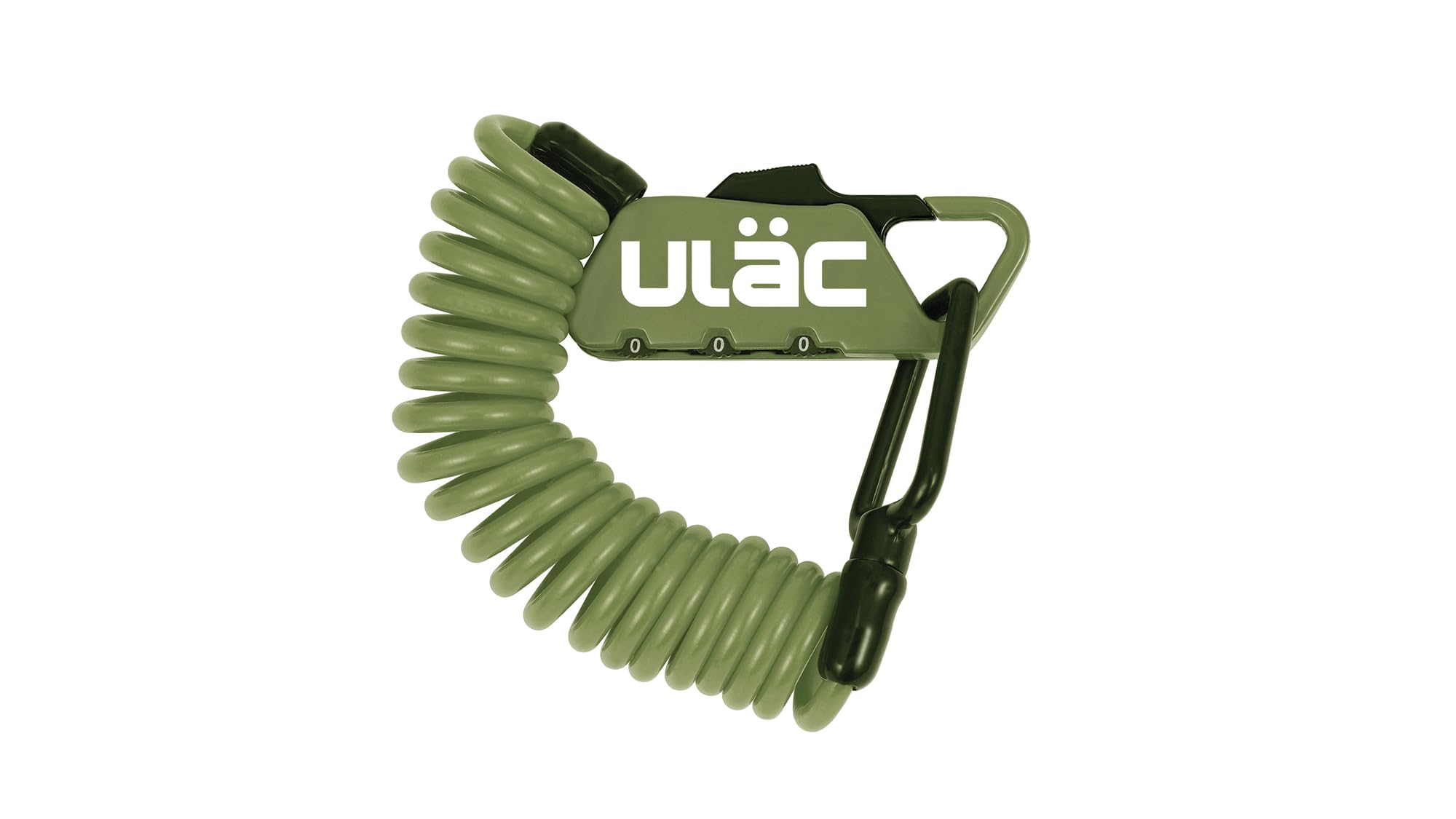 ULAC Piccadilly LTD Multipurpose Carabiner Cable Combo Lock for Helmet, Motorcycle, e-Scooter, Bicycle, Gym Locker, Baby Strollers, Suitcases, Luggage, Gate, Fence(Moss)