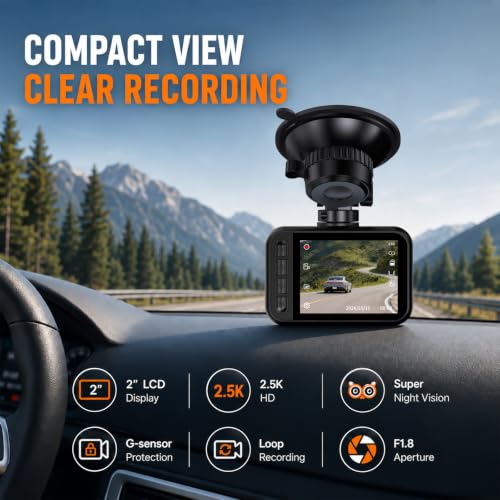 Dash Cam Front and Rear 2.5K+1080P