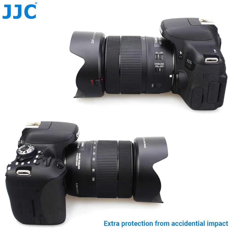 JJC Odwracalny kaptur kwiatowy tulipan do Canon RF 24-105 mm F4-7.1 IS STM, RF 28-70mm f/2.8 IS STM & EF-S 18-135mm f/3.5-5.6 IS USM obiektyw - zastępuje Canon EW-73D