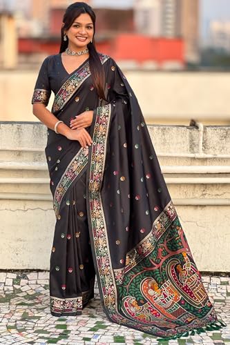 Image of SGF11 Women's Kanjivaram Pure Soft Silk Saree With Unstitched Blouse Piece
