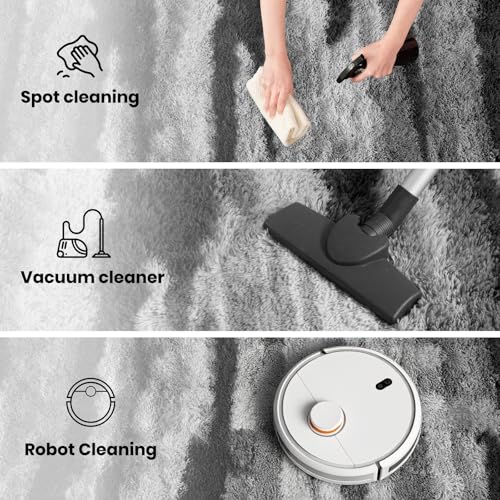 Zentavio Area Rugs for Living Room Large Rugs for Bedroom 5x8 Carpet Fluffy Fuzzy Soft Shag Aesthetic Plush High Pile Gray Throw Rug for Nursery Kids Room Dorm Waved Grey