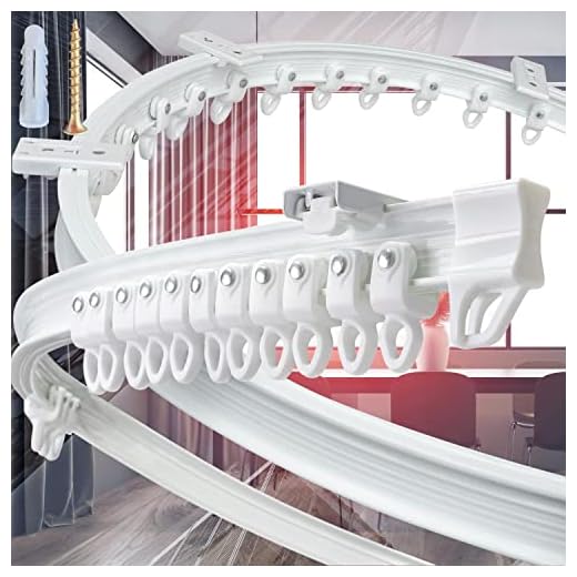 DartAnt Heavy Duty Flexible Curtain Track – Bendable Ceiling Mount System for Curtains, Room Divider, Privacy, Bunk Bed, Shower, RV and Hospital use (16.4ft (5m))