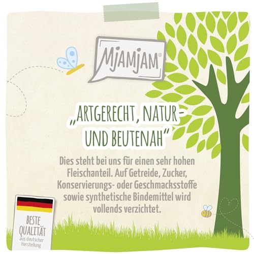 MjAMjAM – Premium Nassfutter für Hunde - natürlich lecker – Bio Rind an Zucchini,6er Pack (6 x 800g), getreidefrei mit extra viel Fleisch