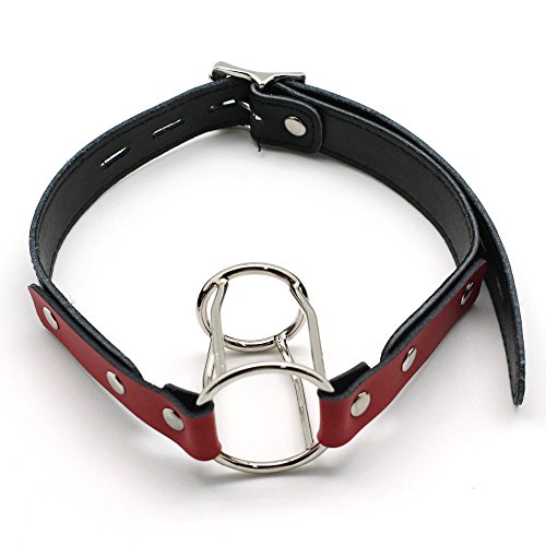 Doppel O-Ring Knebel BDSM Bondage Mundknebel rot, Ringknebel für Sex Frauen Mundknebel Sexspielzeug Offen