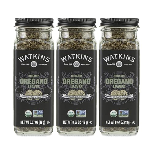Image of Watkins Gourmet Organic Spice Jar, Oregano Leaves, 0.67 Ounce Jar, 3 Count