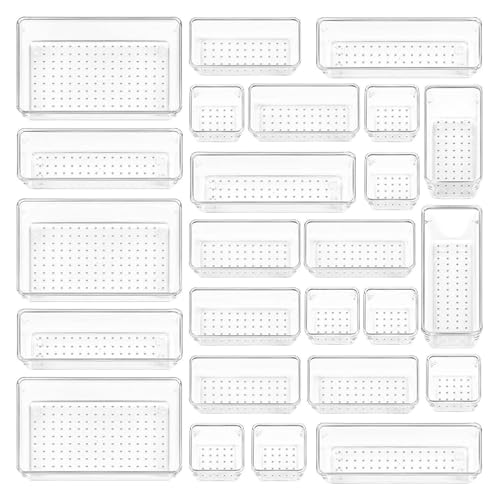Organisateurs de tiroir de maison polyvalents et bacs de rangement transparents de cuisine
