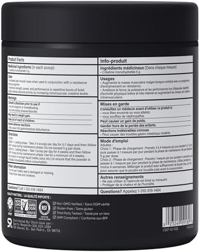 Sports Research® Creatine Monohydrate - Pure Micronized Creatine Monohydrate Powder - Improves strength, power, and performance for Women and Men | Non-GMO 60 Servings - 1
