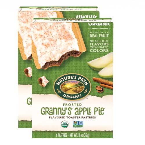 Nature's Path Organic Toaster Pastries, Frosted Granny's Apple Pie, 6 Count (Pack of 2)