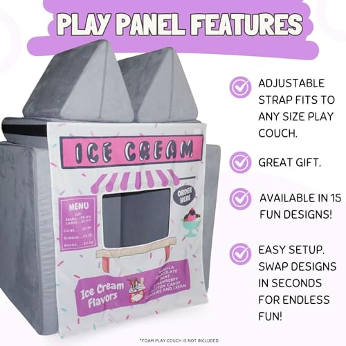Image of Couch Swag Play Panel for Childrens Foam Sofa Kids Couch (Ice Cream Store)