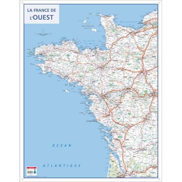 Affiche géographique Ouest France 66x84,5 cm Bouchut administrative