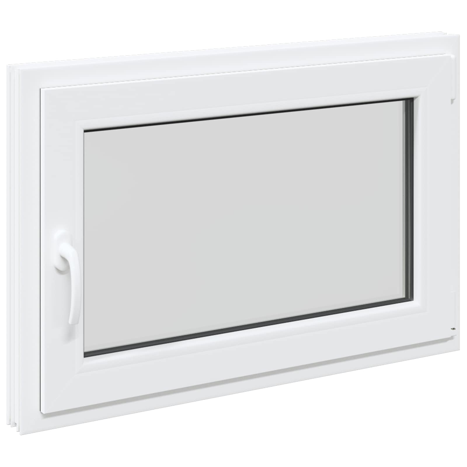 vidaXL Kellerfenster RISOR 90 x 50 cm PVC und Glas Weiß, Moderne und langlebige Wärmedämmung für Fensterdesign, schalldichte PVC-Glas-Elemente