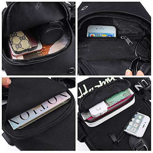 Luminous Sling Bag Cross Body Shoulder Backpack Multifunction Chest Bag for Men Boys Travel Sports Off3