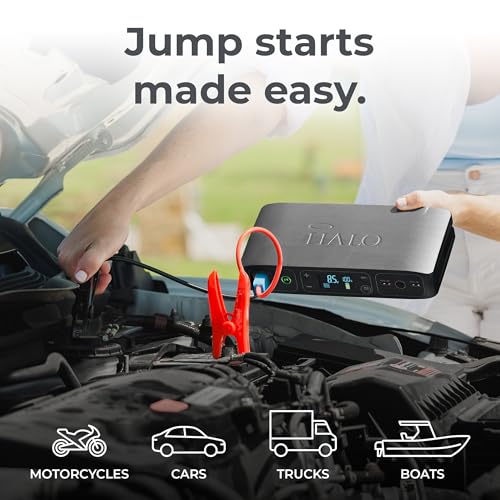 HALO Bolt Air 58830 Portable Car Battery Jump Starter | 100 PSI Air Compressor, 58.8Wh USB Power Bank, Emergency Floodlight & Charger, Jumps Cars SUVs & Trucks, Inflates Tires, TSA Approved — Gray - Image 3