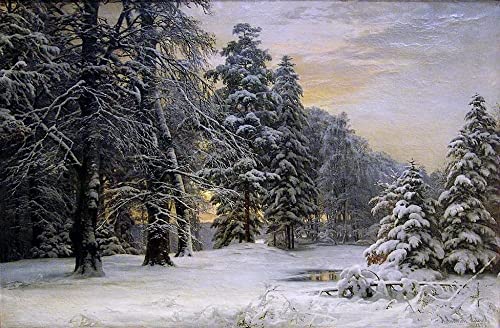 Póster retro Paesaggio Invernale Al Mattino para decorar tu salón, 60x90cm