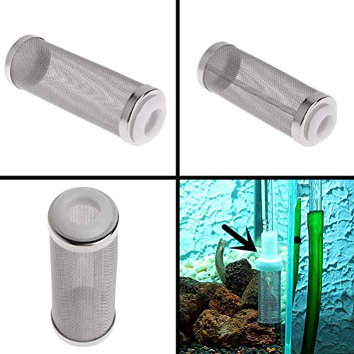 POPETPOP Filter Intake Strainer,Aquarium Fish Tank Pre-Filter Intake Filter 12mm Stainless Steel Cover