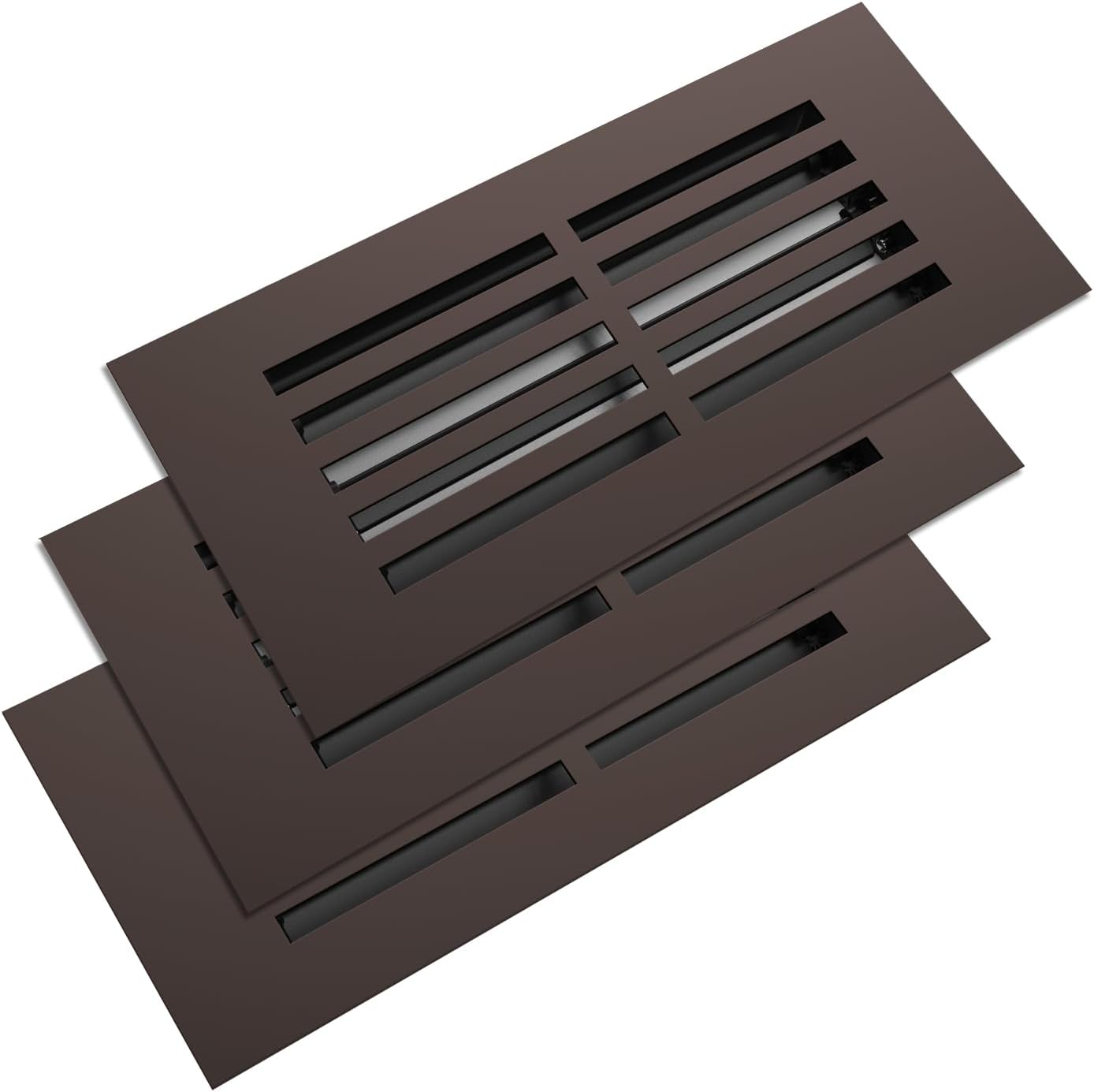 Reggio Register 4x10 Floor Vent Cover, Low-Profile Steel Register, Oil-Rubbed Bronze, Linear Split Pattern, Rust-Resistant Louver, Made in The USA