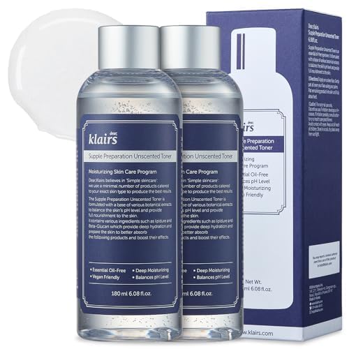 Fragrance-Free Toner 2-Piece Set [DearKlairs (Klairs)] Moisturizing, Sensitive Skin Sample Preparation Unscented Toner 180ml Low Irritation Hyaluronic Acid Oil-Free Alcohol-Free High Moisturizing Skin