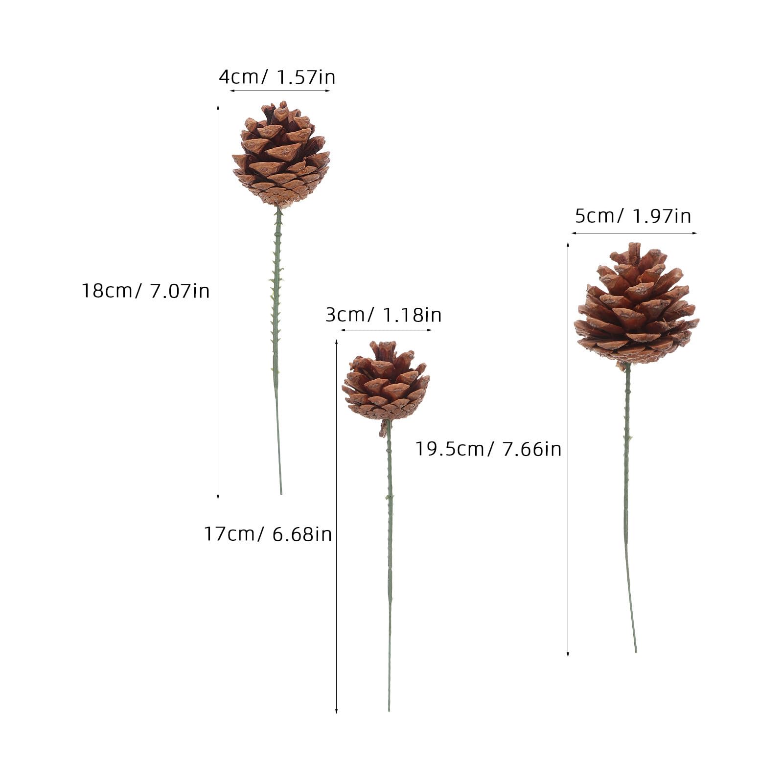 Housoutil 30 Unidades Ramas de Piña Naturales Varas de Madera para Arreglo Floral Navideño, Adorno Rústico Estable y Fácil de Almacenar para Manualidades