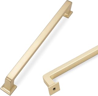 COTYKILEY 10 Pack 7.5 Inch(192mm) Brushed Brass Cabinet Handles Gold Kitchen Cabinet Pulls Cabinet Door Handles Kitchen Cabinet Hardware Cupboard Drawer Pulls Dresser Handles