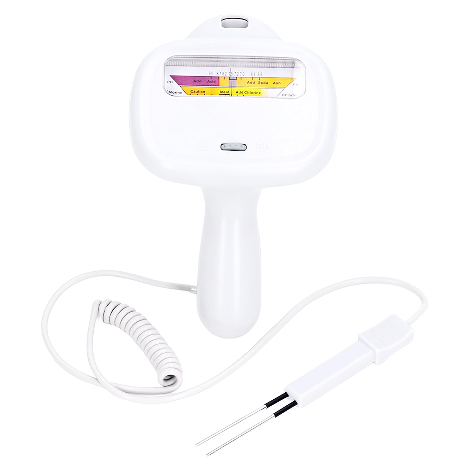 Fockety Tester Di Qualità Del'acqua, 2 in 1 Portatile Cloro e Ph Tester per Piscina Cloro, Analisi della Qualità Del'acqua Monitor Ph Meter con Sonda per Piscina Spa