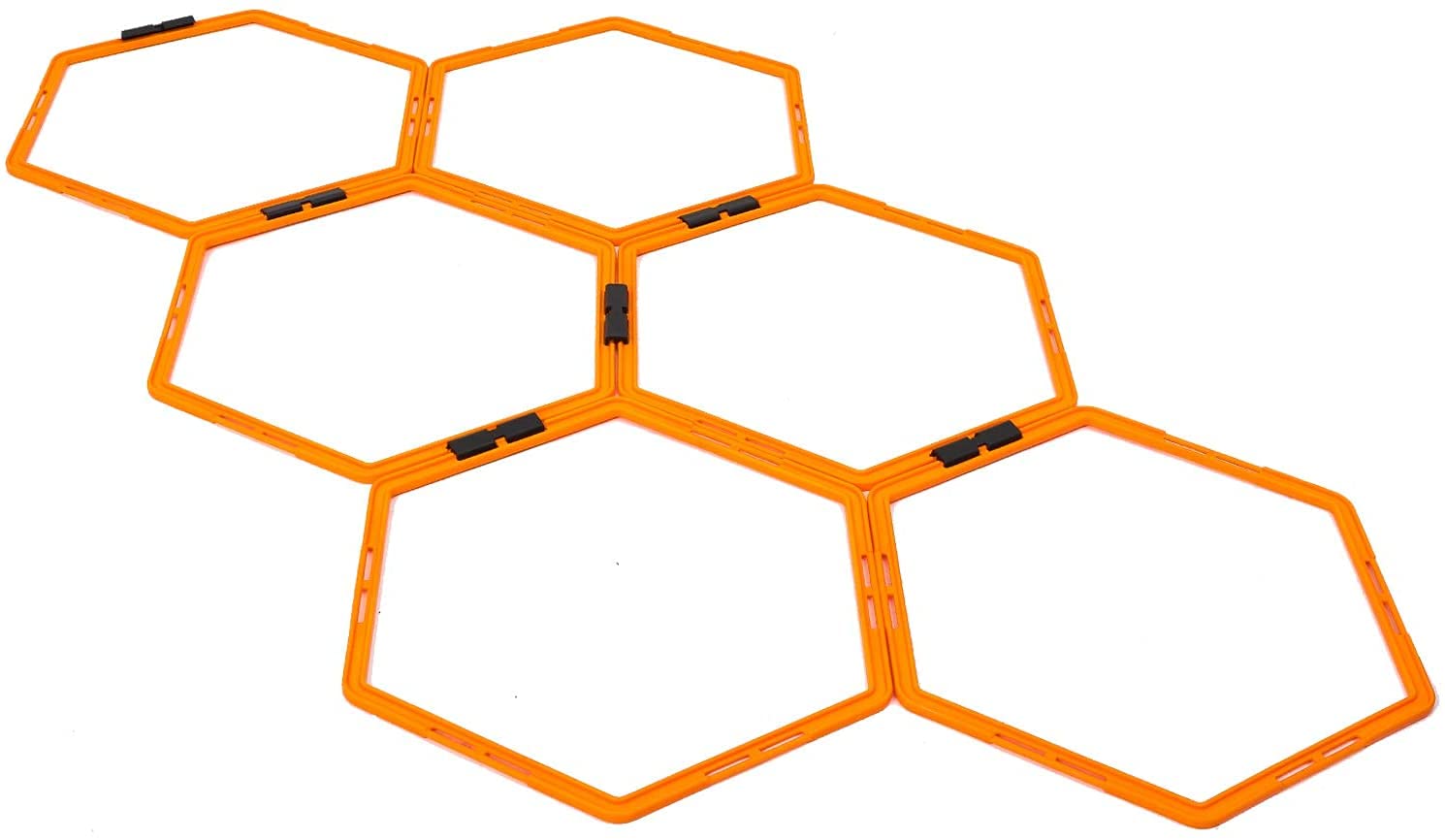 ULTIMAX Hexagonal Speed agility Ladder 6 Rings Set, Agility Footwork Training and Speed Hurdles Ladder, Fitness Equipment Sport Workout Home Gym-Assorted Color