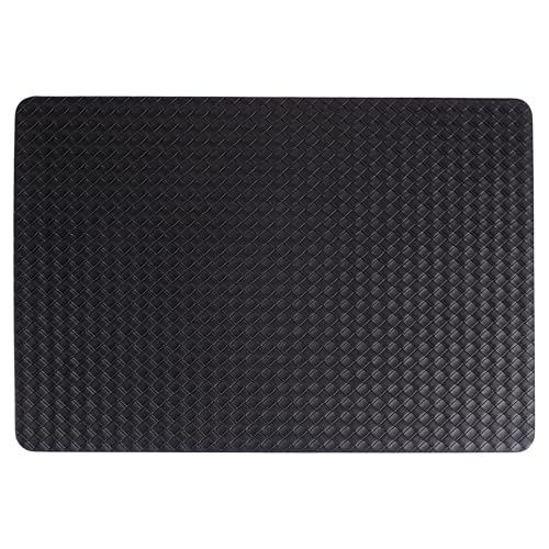Horeca Black - Juego de 6 manteles Individuales Trenzados de PVC, 30 x 44 cm, Color Negro