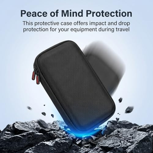 Image of ZORBES Compatible with DJI Osmo Pocket 4, Action Camera Hard Shell Nylon Travel Case Accessories Bag with Plush Liner Compartment & Mesh Pocket, Anti-Scratch Carry Case with Hand Strap, 23.5x13x8.4cm