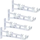 Supporto per asta per tende, confezione da 4 supporti doppi per tende, 28 mm, robusti supporti per asta per tende, colore bianco, ganci di supporto per tende - 1