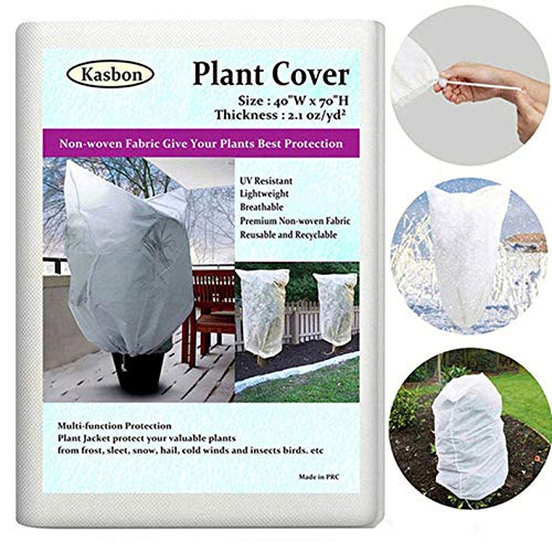 Kasbon 2 Pack Plant Covers Freeze Protection & Plant Frost Blanket - 2.1