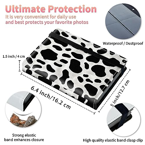 Image of Cow Prints Photo Album 4x6 120 Pockets Photos with Strong Elastic Band, Small Mini Albums Sheet Protector Folder for Photos, Album for Family Wedding Baby Women Men Vacation Gift