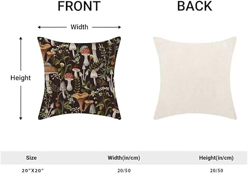 Miniatura 2 de AEIOAE Juego de 2 fundas de almohada bohemias con hongos negros de 20 x 20 pulgadas, fundas de almohada decorativas para exteriores, estilo