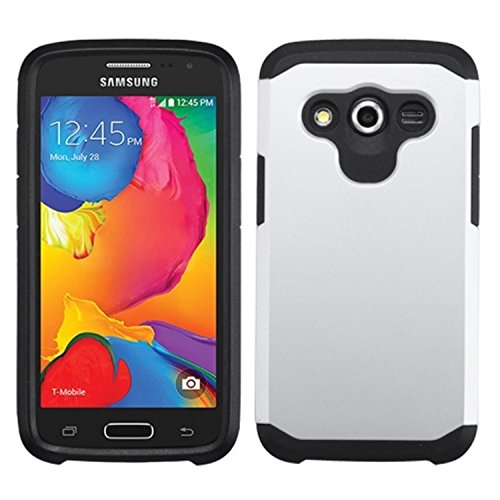 Mybat Asmyna Samsung G386T (Galaxy Avant) Astronoot Phone Protector Cover - Retail Packaging - Black/Silver #TOP20