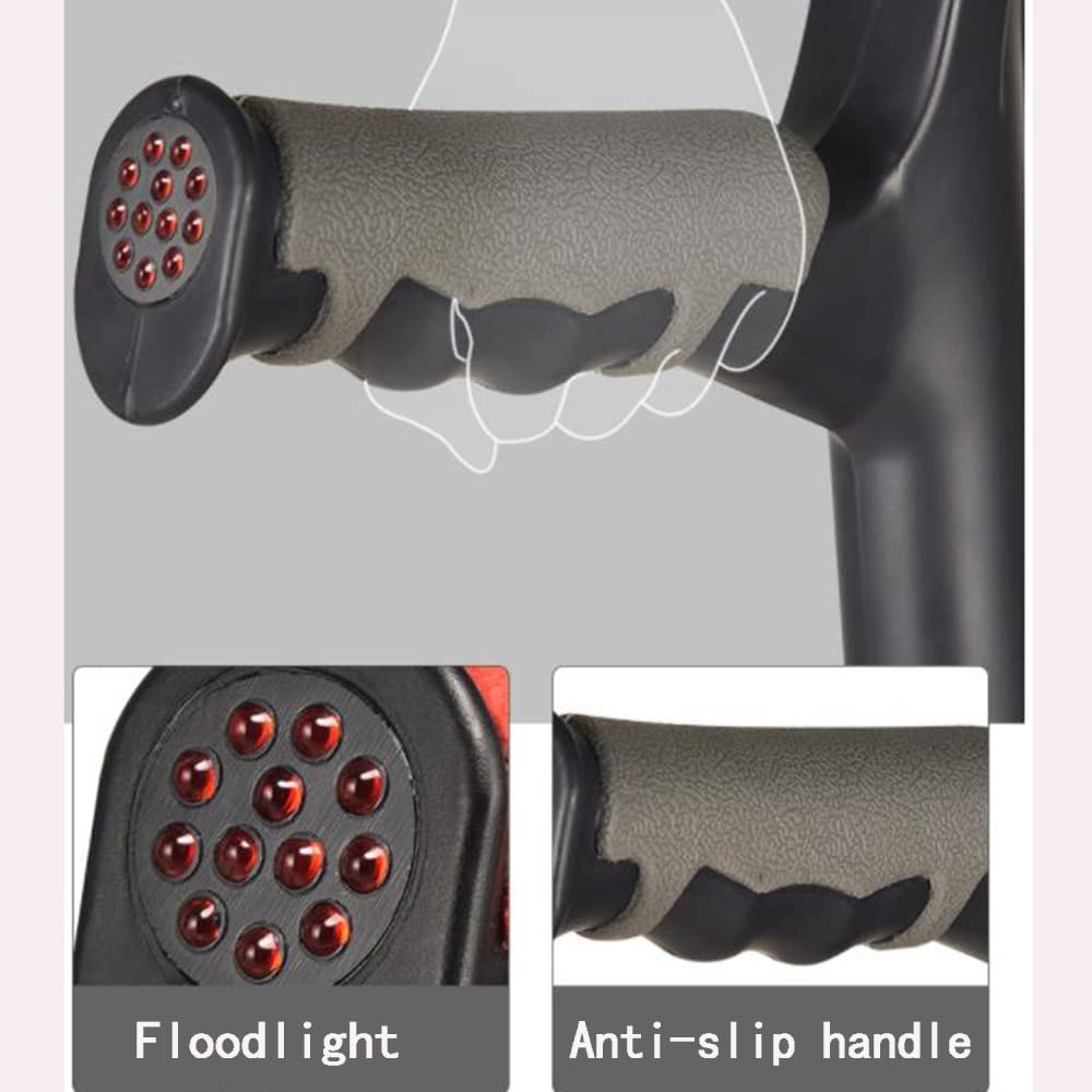 Plegable Muletas Ortopédicas, Regulables Muletas Adulto, Ajustables Bastón para Paseo, Muletas para Caminar para Discapacitados Jóvenes (Color : Black, Size : One)