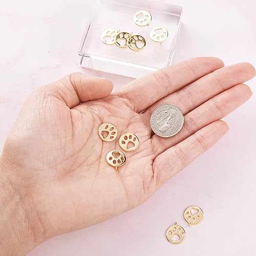 Miniatura 9 de 10 colgantes de huella de perro y gato 304 colgantes de acero inoxidable para manualidades, collar, pulsera, pendientes y fabricación de joyas