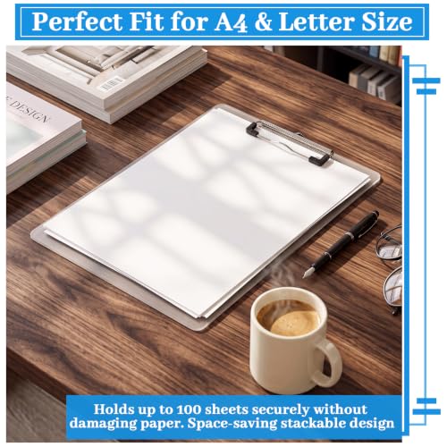 Handepo 100 Pack White Plastic Clipboards A4 Letter Size Bulk Clipboards by Handepo - Used condition - Image 6