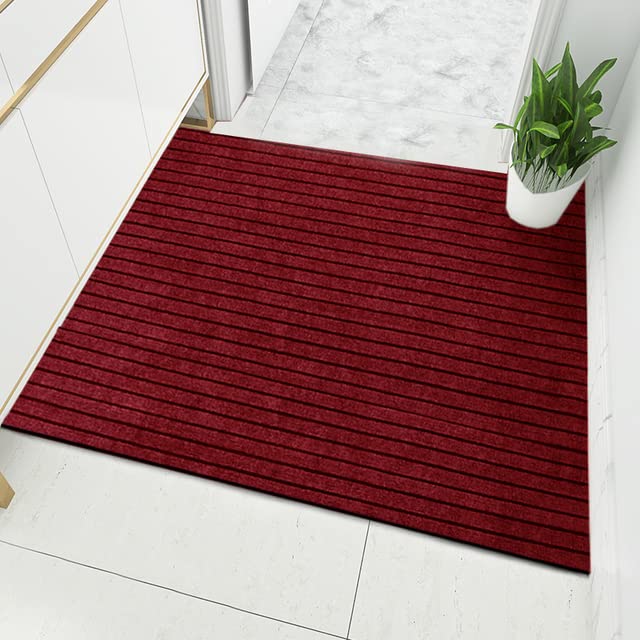 Alfombra grande y fina para puerta de centro comercial, felpudo de entrada para interiores y exteriores, antideslizante, alfombra de sala de estar, alfombra de cocina gris, se puede cortar a rayas
