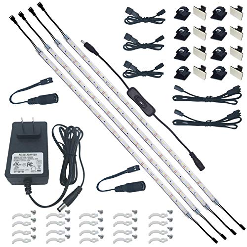 Litever 4-Flex-Strip Under Cabinet LED Lighting Kit, 4 PCS 20 Inches Flexible LED Strips, 16W,1200 Lumen, Daylight 5000K (4-Strip-5000K) + Extra 5 pcs 20" Extension Cables - Thumbnail 2