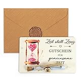 Zeit Statt Zeug Geldgeschenk Verpackung - Zeit Schenken Holz Karte mit Reagenzglas, Zeit zu Zweit Geschenk für Geburtstag, Hochzeit, Weihnachten, Jahrestag