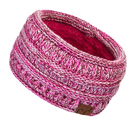 C.C Exclusives Multi colored Ribbed Headband Headwrap (HW-826) (Hot Pink Mixed #1)