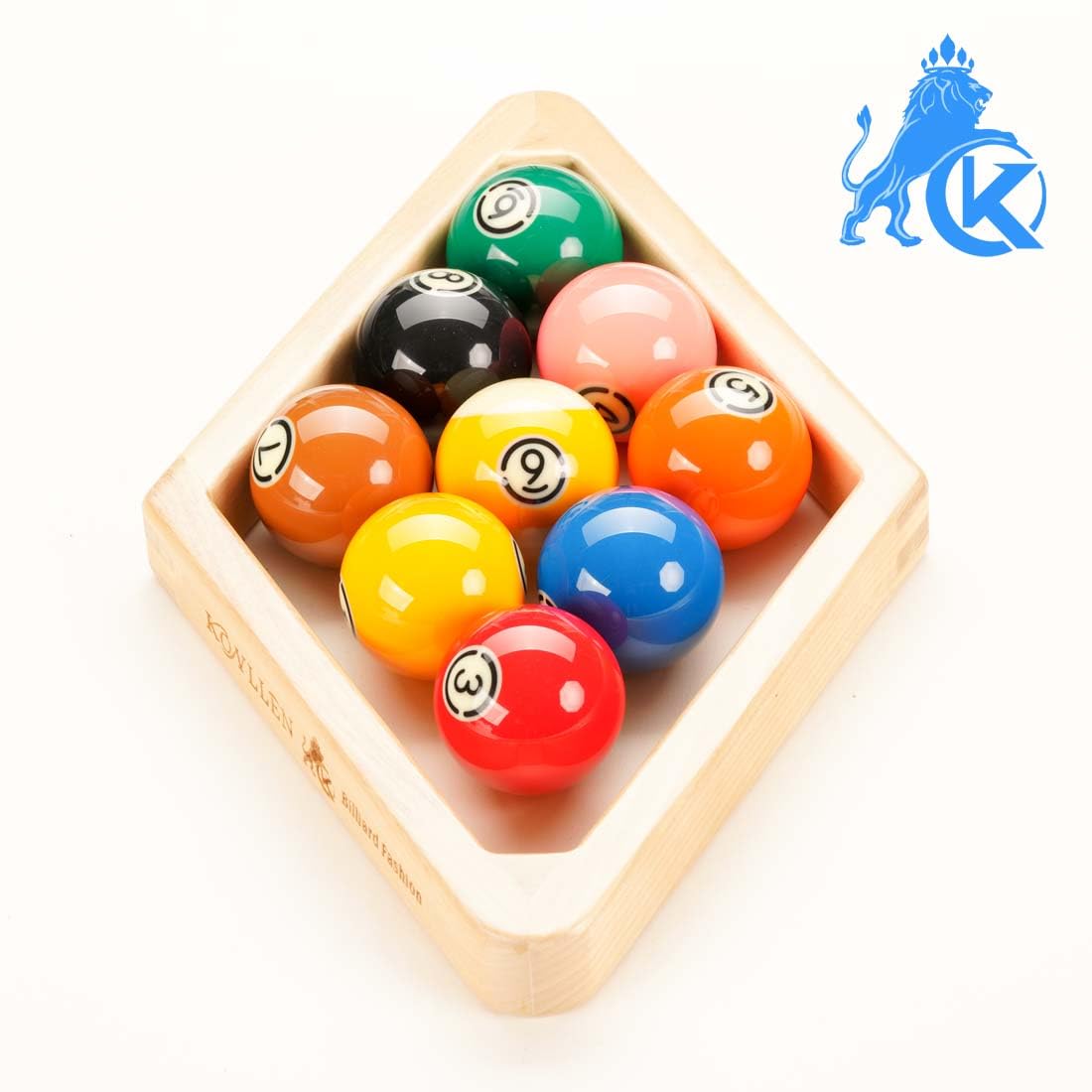 KONLLEN Massivholz Billard 8 Kugeln Dreieck / 9 Kugeln Diamant Pool Ball Rack für 5,4 cm Poolbälle